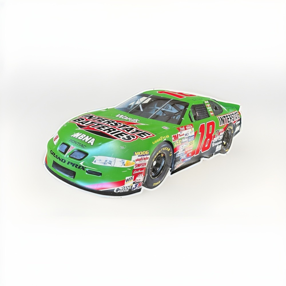 Vintage NASCAR Bobby Labonte #18 Interstate Batteries 48x28 Metal Race Car Sign